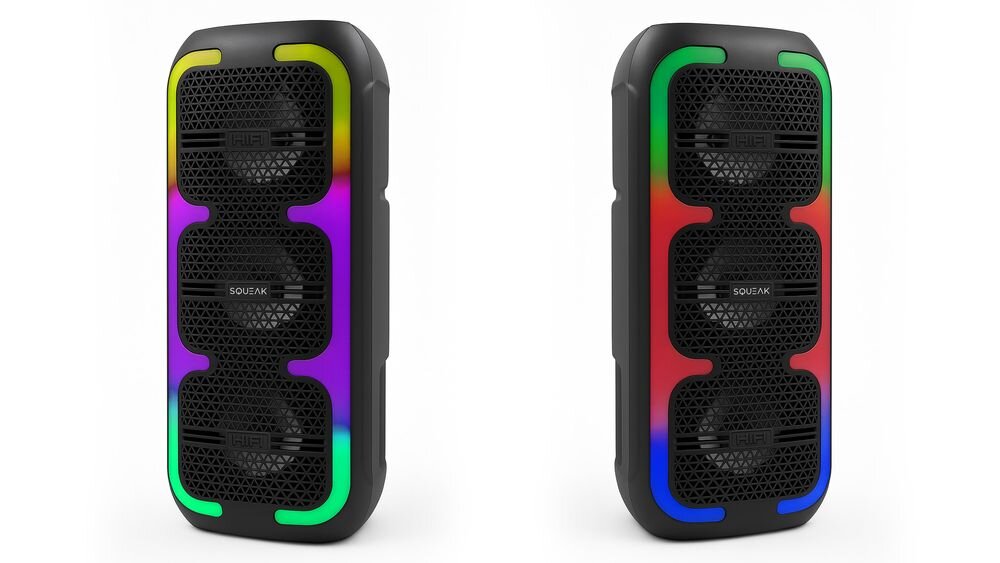 Power Audio SQUEAK BeatOne SQ1009 45W RMS dwa głośniki 4 cale pasmo 120-20000 Hz, dwa głośniki na białym tle