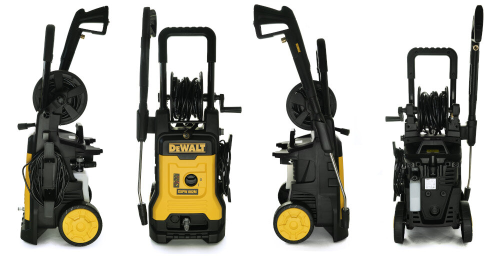 Myjka ciśnieniowa DEWALT DXPW002ME do skutecznego czyszczenia wydajnosc latwa obsluga zintegrowany 5-metrowy kabel zasilajacy mosiezna pompa
