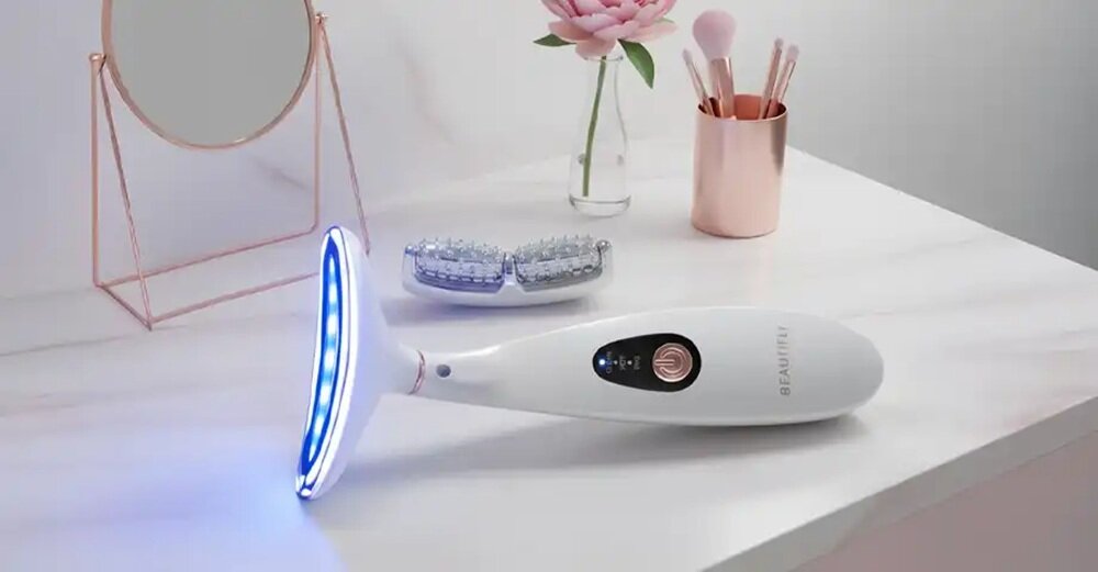 Masażer do twarzy BEAUTIFLY Lumalift PRO światło niebieskie, światło zielone, światło czerwone