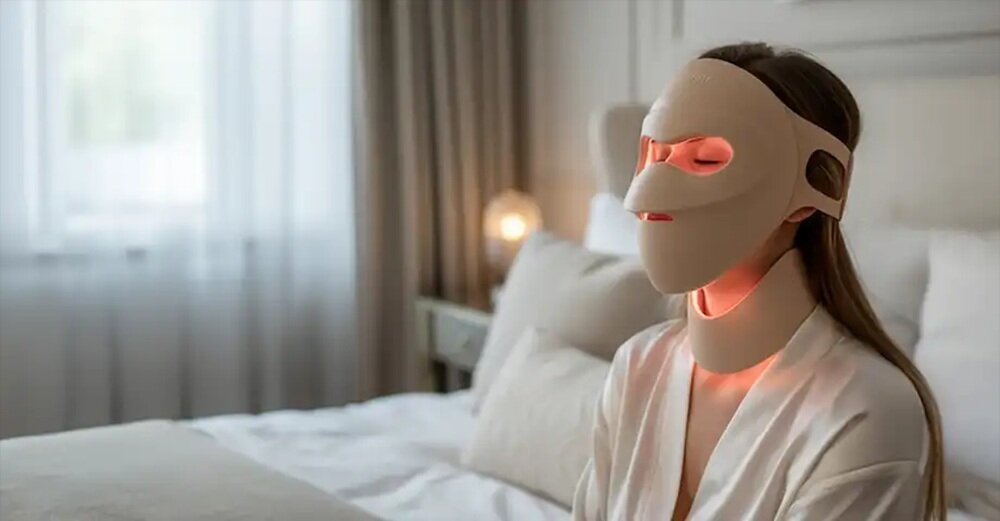 Maska LED BEAUTIFLY Aura Novaskin Pro 400 punktów LED, 3 rodzaje światła, system dopasowania mocy