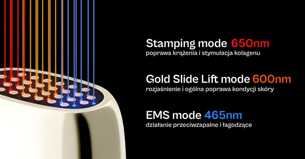 Urządzenie do terapii światłem led BEAUTIFLY Skinwow Shot Golden bezinwazyjne urzadzenie, poprawa elastyczności skóry, wygładzenie zmarszczek, regeneracja, bez bólu