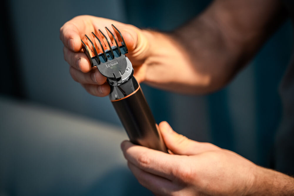 Trymer GÖTZE & JENSEN TR910 zakładanie nakładki grzebieniowej nakładki grzebieniowe 3 mm 6 mm 9 mm 12 mm