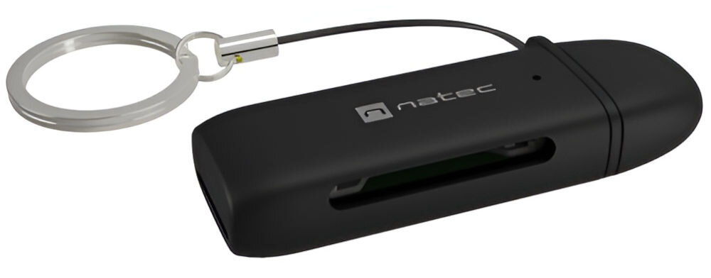 Czytnik kart pamięci NATEC Scarab C USB 3.2 Czarny czytnik na białym tle szeroka kompatybilność USB-C komputer laptop smartfon 