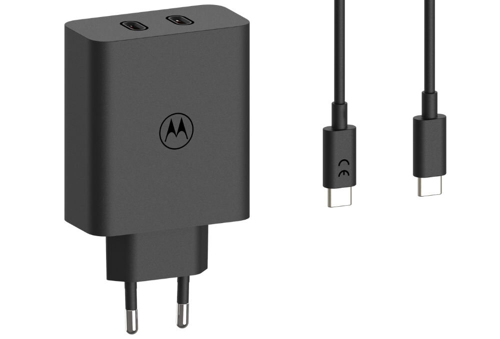 Ładowarka sieciowa MOTOROLA TurboPower Dual 125W Czarny
                ładowarka sieciowa i końcówki kabla na białym tle chroni przed przeciążeniem przegrzaniem zbyt wysokim napięciem solidna konstrukcja technologie akcesorium na lata