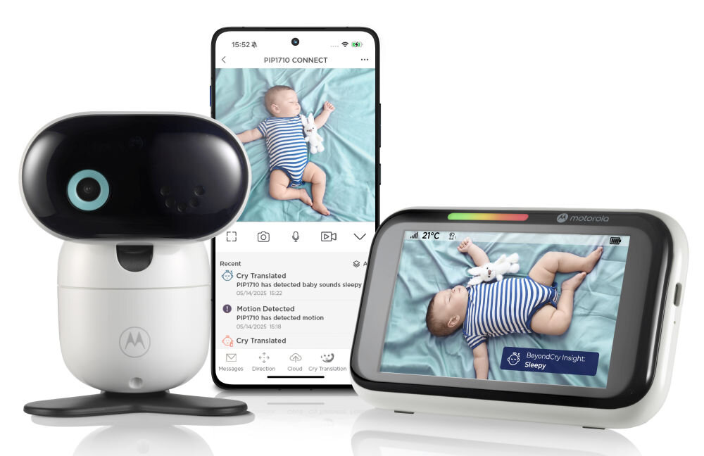 Niania elektroniczna MOTOROLA PIP1710 Connect Smart AI + Monitor Biały flexible crib mount