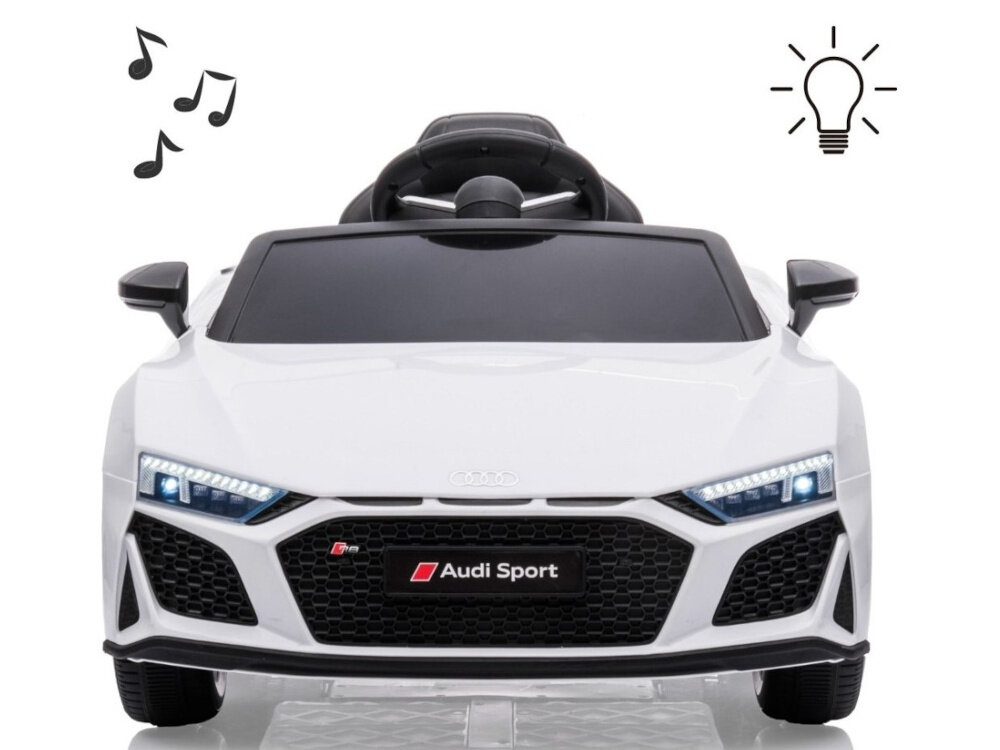 Samochód dla dziecka MILLY MALLY Audi R8 Spyder Biały radosc dla malych rajdowcow bezpieczenstwo wygoda aktywnosc stymulacja wyobazni
