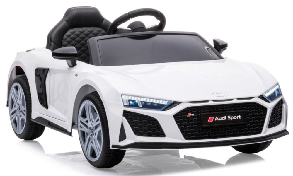 Samochód dla dziecka MILLY MALLY Audi R8 Spyder Biały moc radosc realistyczne doznania zelowy akumulator napiecie 12 V pojemnosc 4,5 Ah czas ladowania okolo 8 godzin dla dzieci od 3 roku zycia