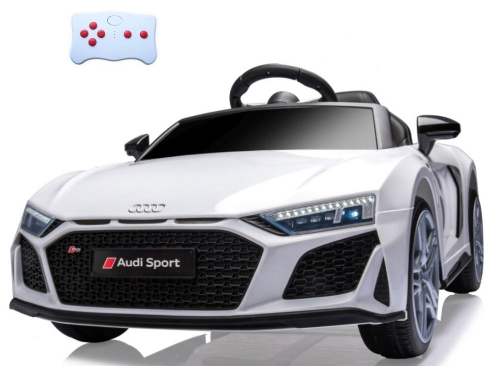 Samochód dla dziecka MILLY MALLY Audi R8 Spyder Biały pilot zdalnego sterowania 2 baterie AAA 3 predkosci do przodu 1 predkosc do tylu