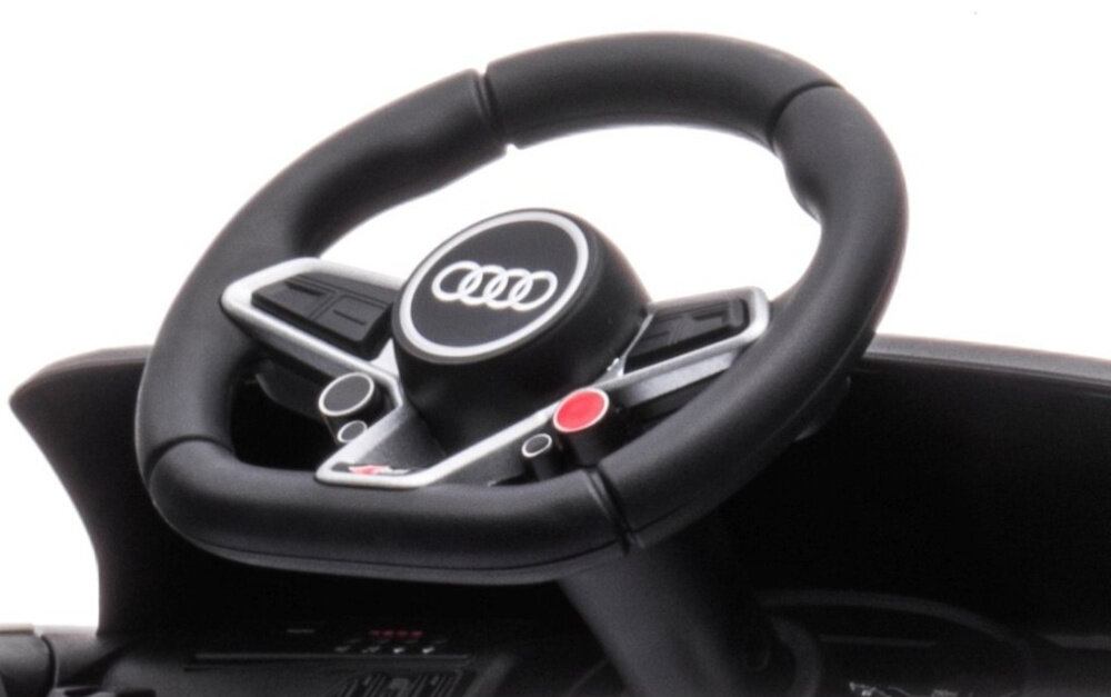 Samochód dla dziecka MILLY MALLY Audi R8 Spyder Biały funkcja Bluetooth MP3 USB-A przyciski na kierownicy swiecace reflektory LED 4 wbudowanych piosenek klakson