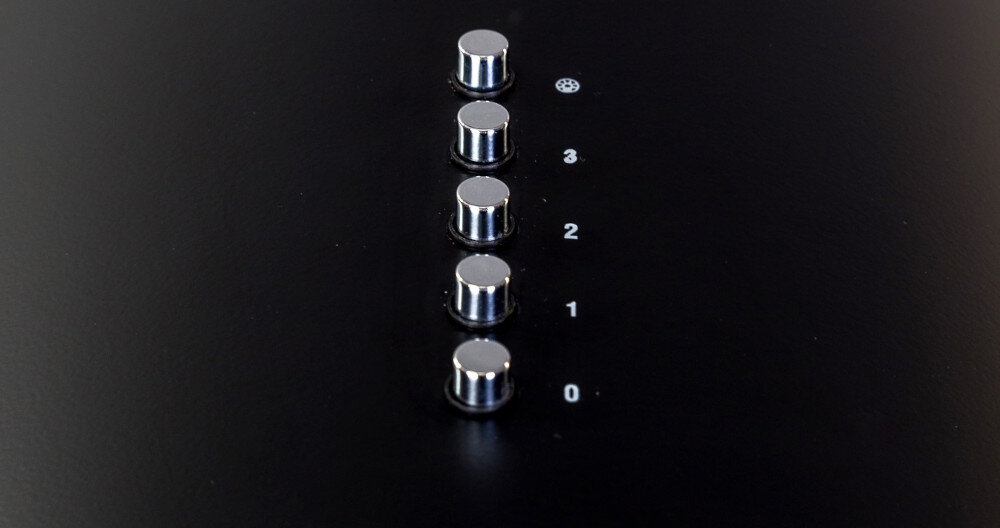 Okap VDB Stil Czarny panel sterowania sterowanie mechaniczne