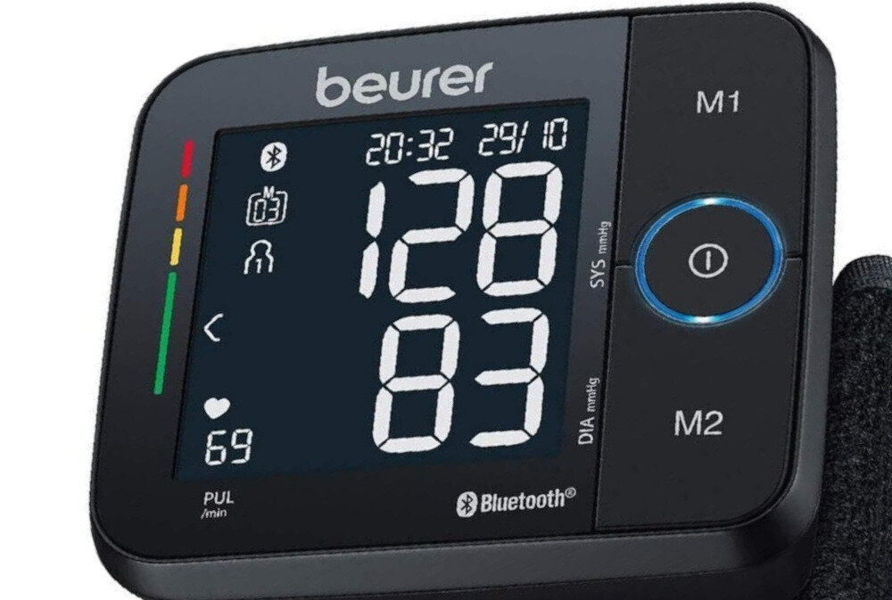 Ciśnieniomierz BEURER BC 54 Czarny Czytelny wynik bez wysiłku Czarny ekran LCD Duże cyfry kontrastowy wyświetlacz łatwe sprawdzenie wyników