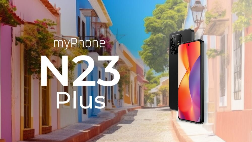 Smartfon myPhone N23 Plus ekran bateria aparat procesor ram pamięć pojemność rozdzielczość zdjęcia filmy opis dane cechy blokady system łączność wifi bluetooth obudowa szkło odporność porty muzyka transfer sieć przekątna matryca waga czujniki oled amoled ipse