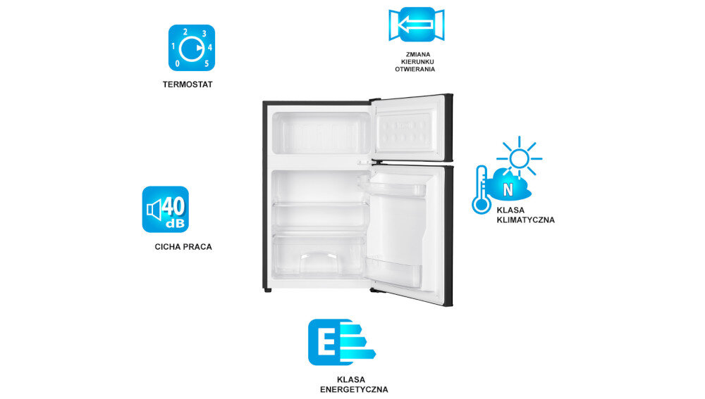 LODÓWKA LIN LI-EF2-11 CZARNA pojemność rozmiar wymiar klasa wnętrze