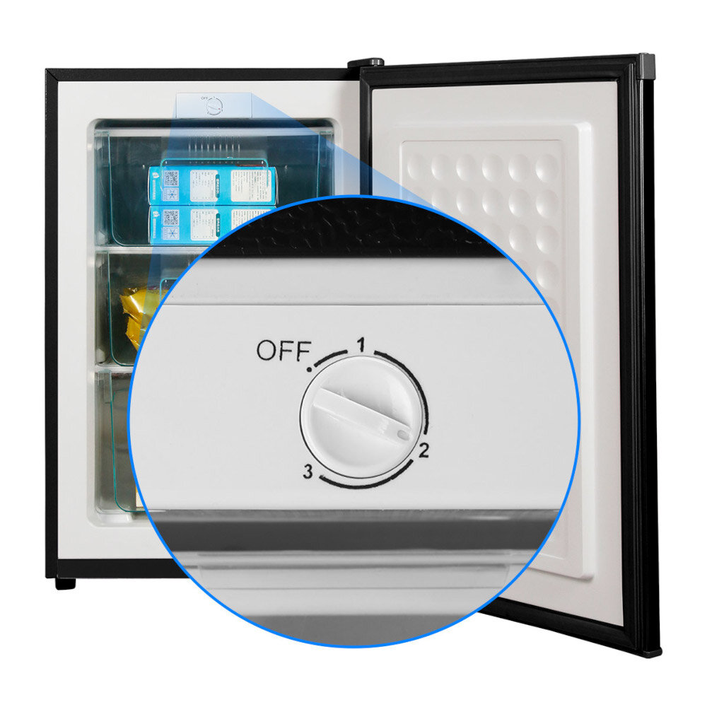 ZAMRAŻARKA LIN LI-BD-100 CZARNA Zdolność zamrażania 4,5 kg/24h Proste i intuicyjne sterowanie klasyczne pokrętło sterujące dostosowanie temperatury intuicyjne rozwiązanie łatwa bezproblemowa obsługa niezawodność