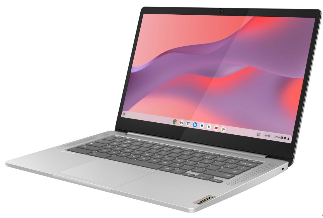 Laptop LENOVO IdeaPad Slim 3 Chrome ustawiony prawym pfofilem. - Full HD 15.6 IPS 