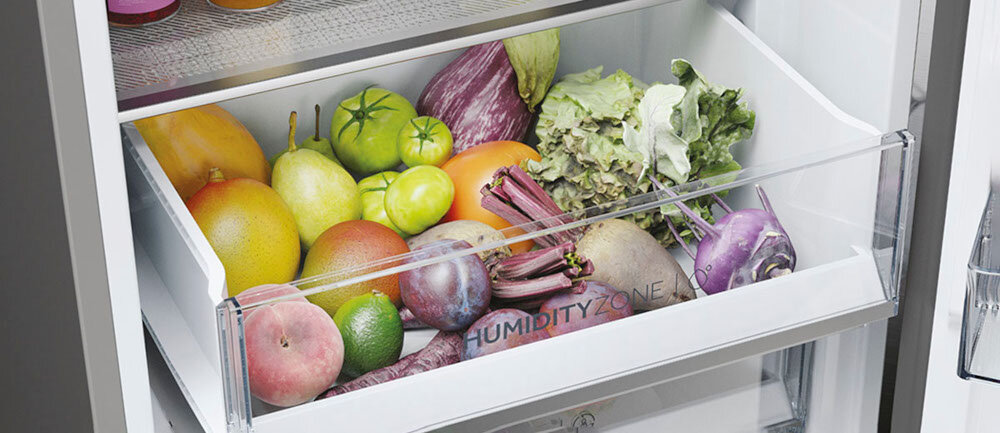 LODÓWKA HAIER HDPW5618CNPK Humidity Zone świeżość regulacja wilgotności dłuższa świeżość