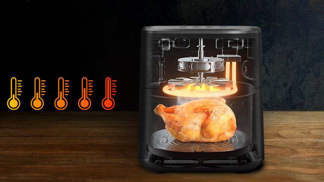 Air Fryer Frytkownica beztłuszczowa EXTRALINK SJ-650B Mało tłuszczu, dużo smaku Technologia cyrkulacji gorącego powietrza potrawy kalorie Chrupiące frytki, soczyste mięso czy aromatyczne warzywa wsparcie nawyki żywieniowe