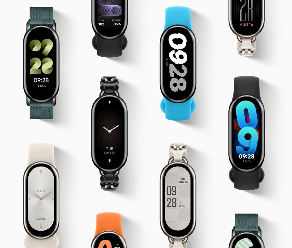 Smartband XIAOMI Mi Band 8   ekran bateria czujniki zdrowie sport pasek ładowanie pojemność rozdzielczość łączność sterowanie krew puls rozmowy smartfon aplikacja 