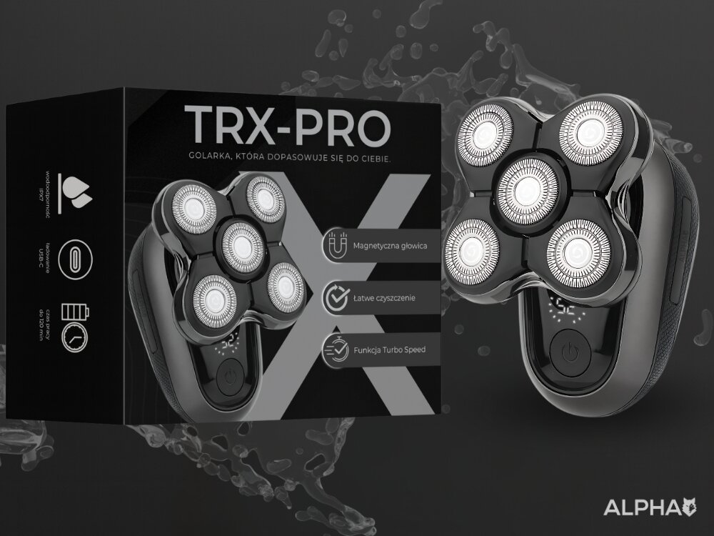 Golarka ALPHA Trx-Pro dwuwarstwowe ostrza, gładkość, mniejsze ryzyko zaczerwienień