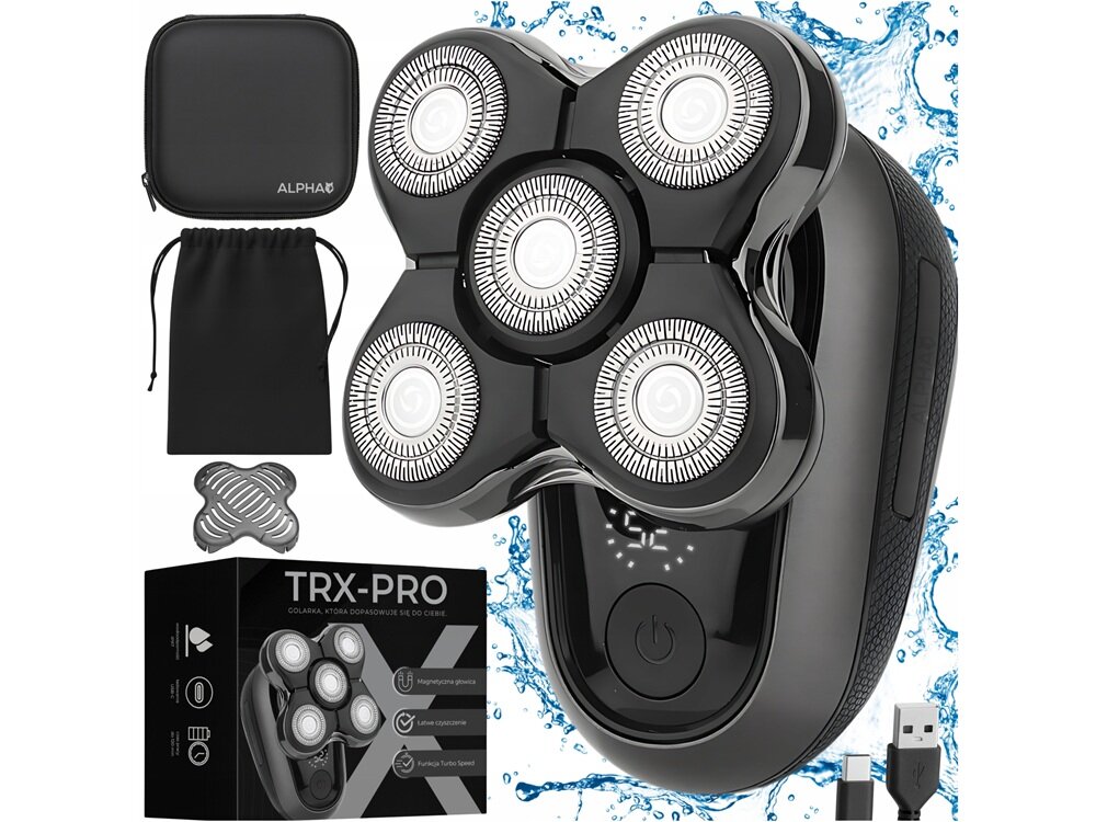 Golarka ALPHA Trx-Pro czytelny wyświetlacz LED, pojemna bateria, łatwe ładowanie