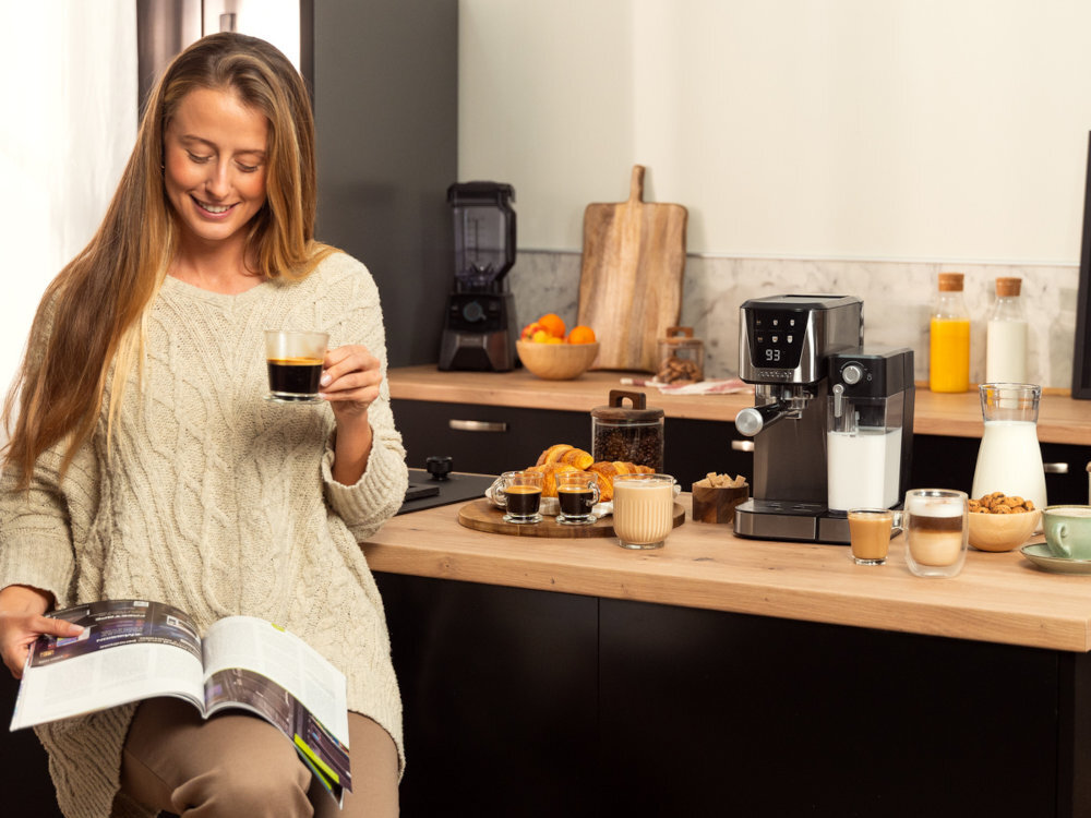 Ekspres CECOTEC Power Espresso 20 Cream Srebrny Szybkie parzenie moc kawa w krótkim czasie wygoda komfort rytm