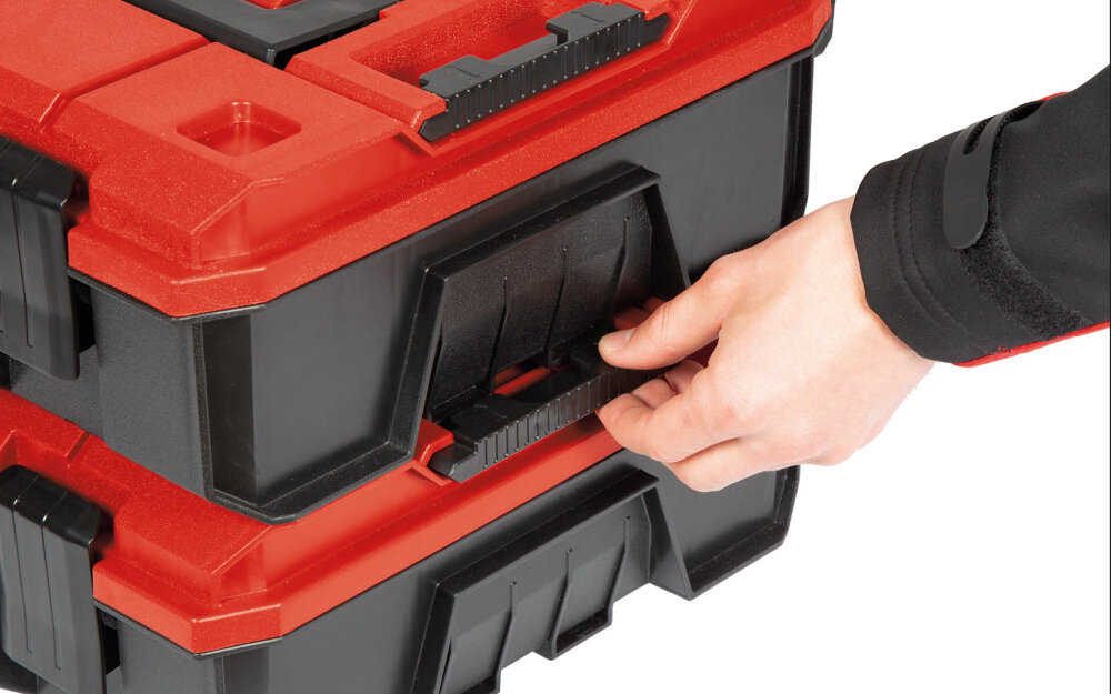 Walizka narzędziowa EINHELL E-Case S-F 4540011 dwa skladane uchwyty gorny boczny ergonomiczny design