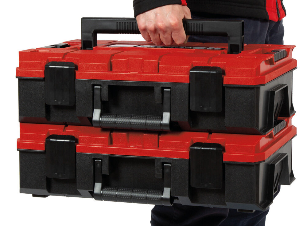 Walizka narzędziowa EINHELL E-Case S-F 4540011 praktyczny system blokowania polaczenie kilku walizek