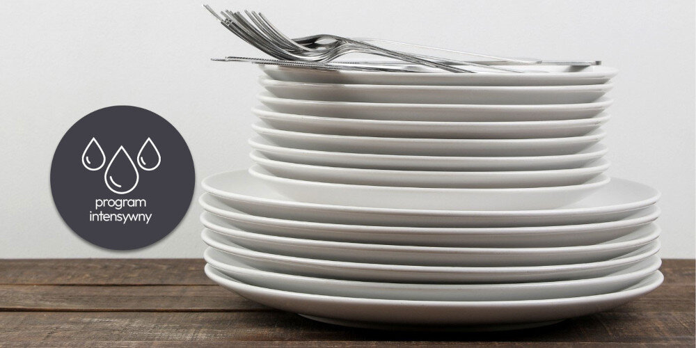 ZMYWARKA CANDY RAPIDO CF 6B4S1PA zdjęcie lifestyle ikona grafika talerze naczynia białe sztućce widelec skuteczna dezynfekcja wysoka temperatura 75 stopni eliminuje aż 99% zarazków