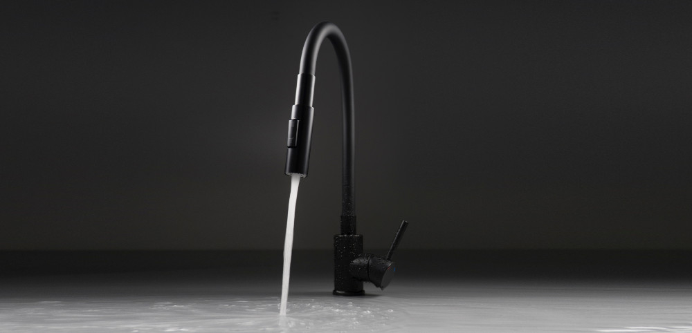 BATERIA DEANTE Luno BOC N74M NERO ze stali kolor nero praktyczna giętka konstrukcja aerator