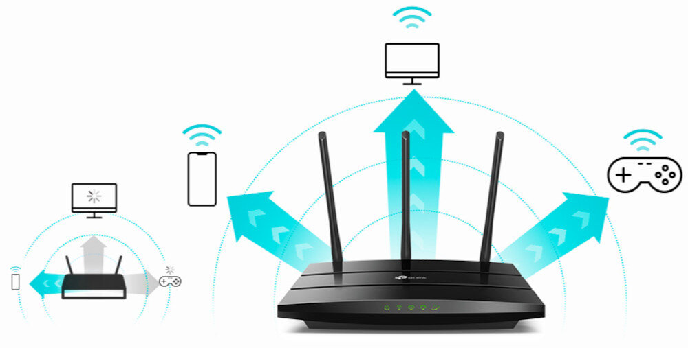Router TP-LINK Archer A8 technologii MU-MIMO zwiększenie liczby jednoczesnych połączeń optymalizację wydajności sieci