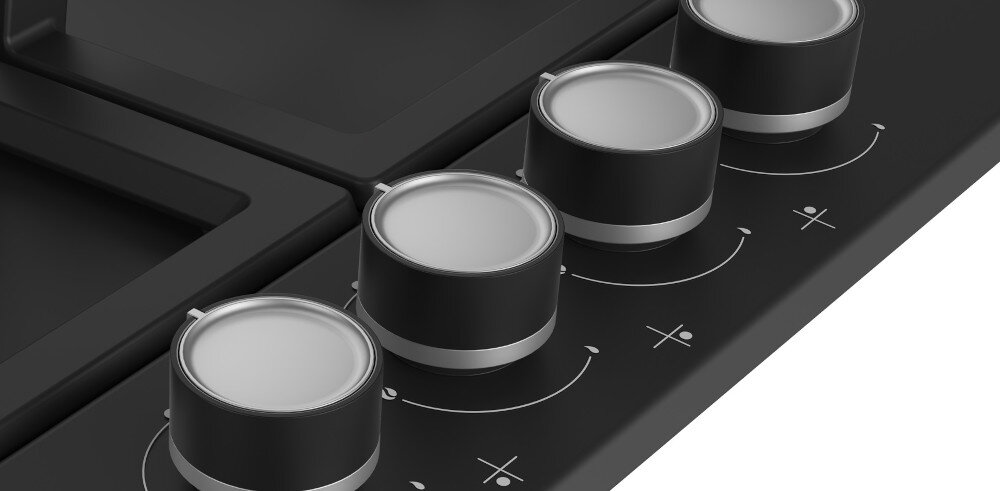 Płyta gazowa BEKO HIAG64225SB sterowanie pokrętła łatwe bezpieczne ustawienia moc palniki