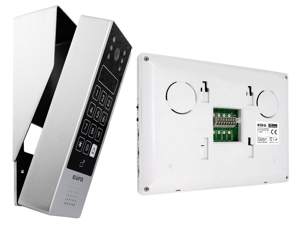 Wideodomofon EURA VDP-90A3 Biały prosty montaż urządzenie natynkowe daszek ze stopu aluminium