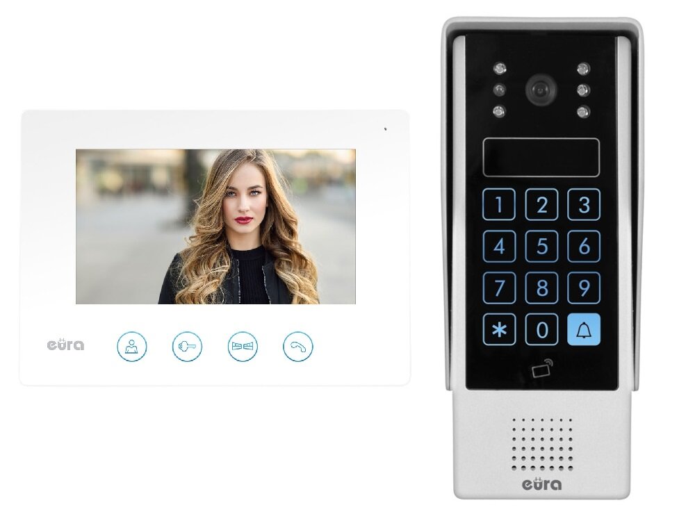 Wideodomofon EURA VDP-90A3 Biały instrukcja obsługi w języku polskim karta gwarancyjna