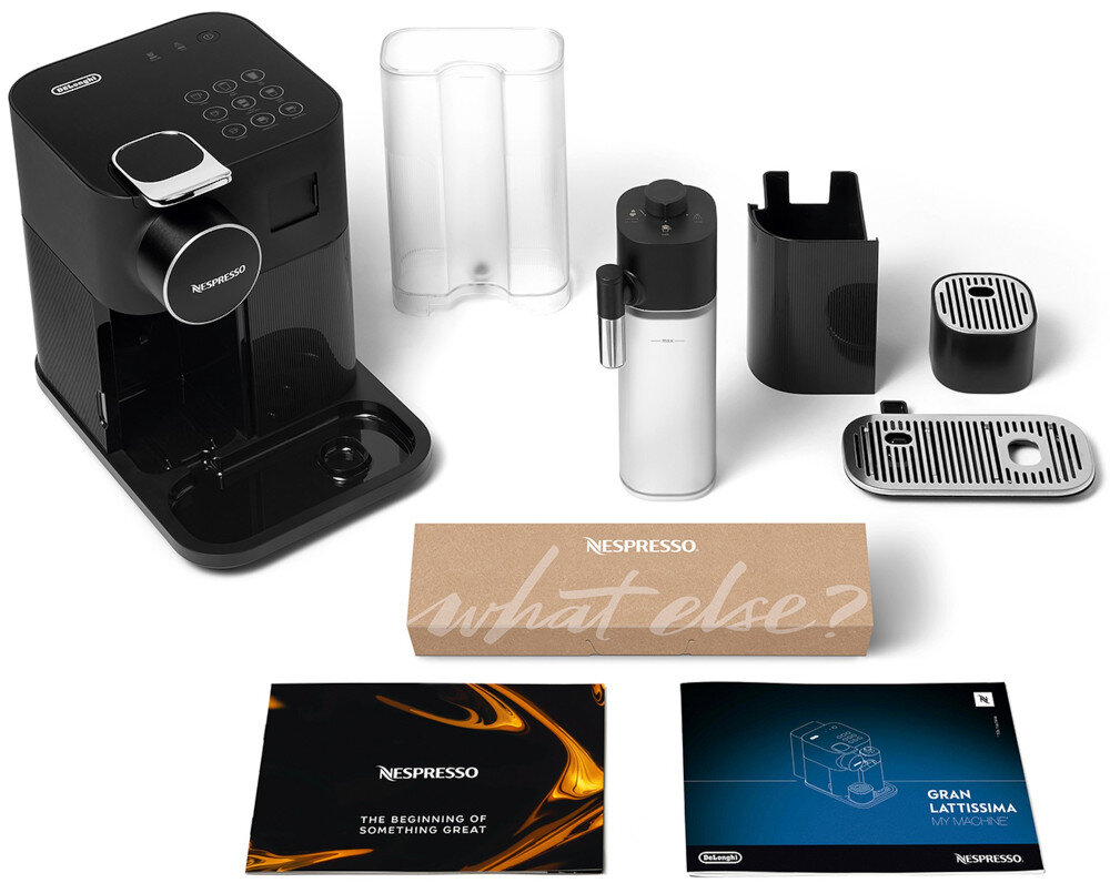 Ekspres DELONGHI Nespresso Gran Lattissima EN640.B Czarny elementy zestaw