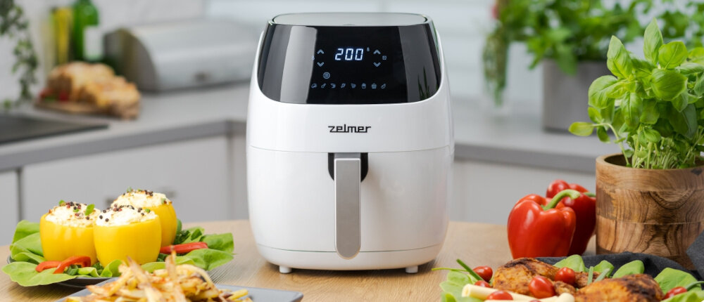 Frytkownica beztłuszczowa ZELMER ZAF5501W Air Fryer technologia cyrkulacja rownomierne opiekanie 
