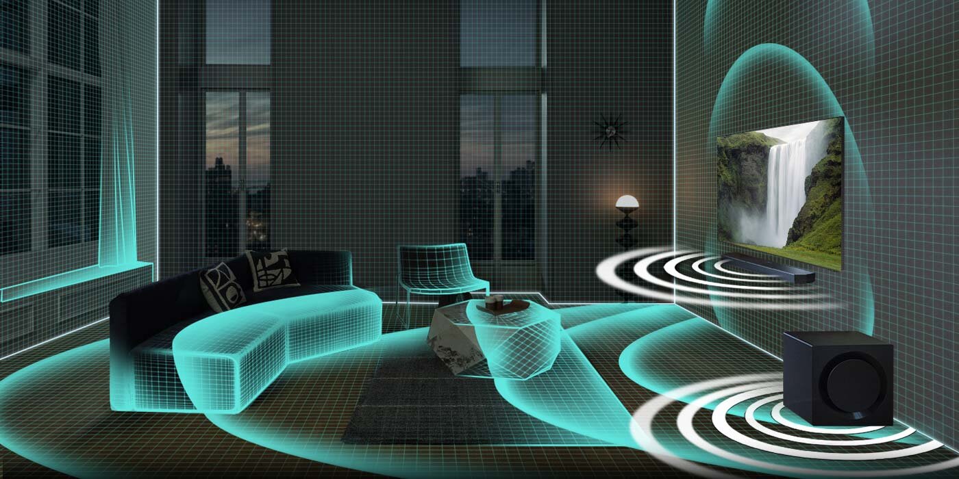 Salon wypełniony po brzegi Dźwiękiem Dopasowanym do Przestrzeni+ Salon wypełniony po brzegi Dźwiękiem Dopasowanym do Przestrzeni+