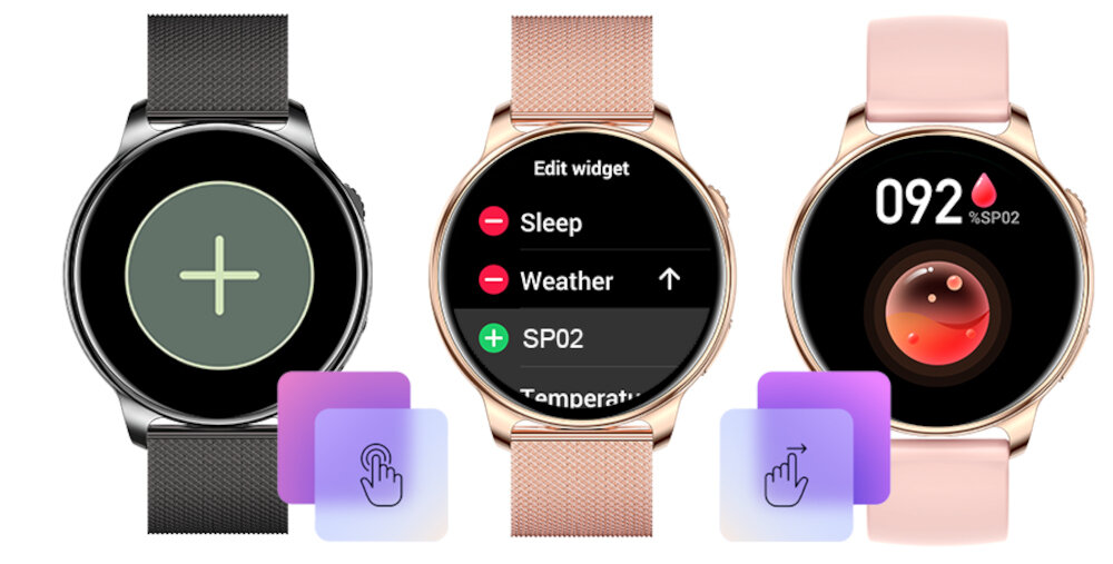 Smartwatch BEMI Trevio wyświetlacz dopasowanie tarcza zdrowie saturacja krwi ciśnienie krwi sen monitoring oddech cykl menstruacyjny powiadomienia wiadomości alarmy jakość tryby sportowe długa praca
