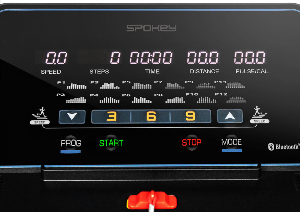 Bieżnia elektryczna SPOKEY Elias 1500W 14km-h intuicyjny panel sterowania wyswietlacz LED przejrzysty latwa kontrola