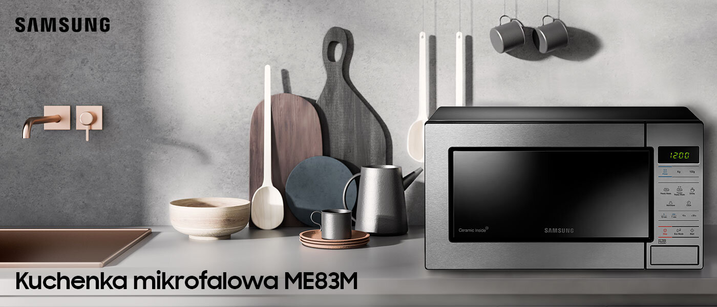 Kuchenka mikrofalowa Samsung ME83M w kolorze inox dostępna w sklepie MEDIA EXPERT