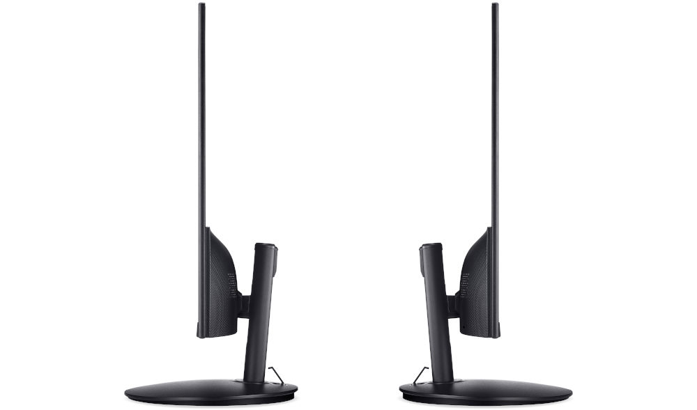 Monitor ACER SH272UG0BMIPHUX 27 cali 2560x1440px IPS 120Hz 1 [VRB] prezentacja monitora od boków na białym tle dwa głośniki 1W bez potrzeby podłączania dodatkowego sprzętu audio