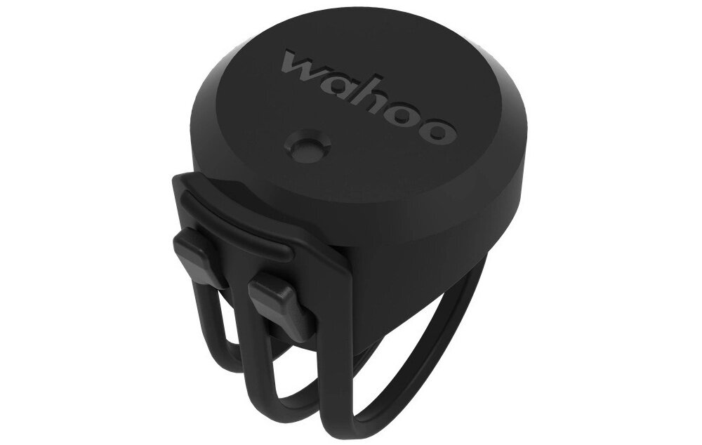 Czujnik prędkości WAHOO TrackR WFTRACKRSPD1 czujnik na białym tle do precyzyjnego mierzenia prędkości jazdy na rowerze monitorowanie tempa podczas treningów i codziennych przejażdżek montaż na piaście przedniego koła dokładne dane wspierają planowanie wysiłku