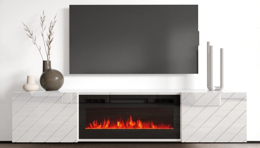 Szafka RTV CAMA MEBLE Luxe - Szafka RTV z kominkiem LED