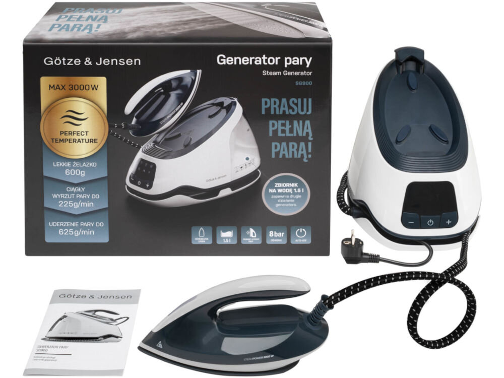 Generator pary GÖTZE & JENSEN SG900 żelazko baza instrukcja pudełko