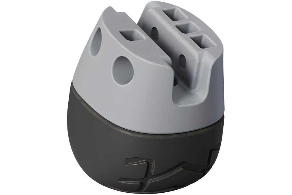 Nakładka na stopę UNITREE Go2 Foot Pad Render szarej z czarnym nakładki na stopę robota Unitree, pokazującej połączenie z nogą.