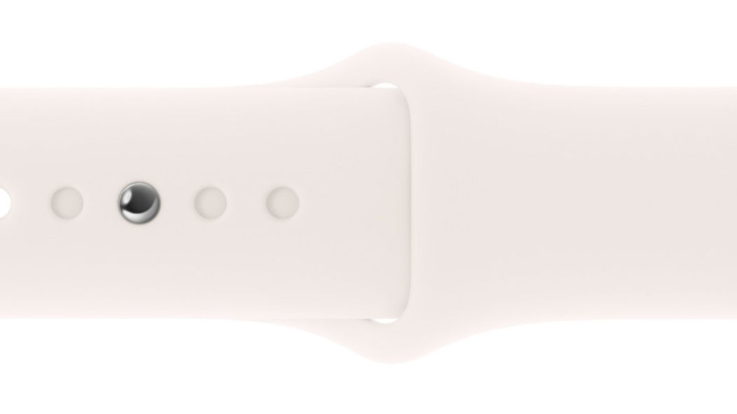 Pasek do Apple Watch (38/40/41/42mm) S/M Łagodny róż wykonany z fluoroelestomeru gładki zapięcie z napą i szlufką