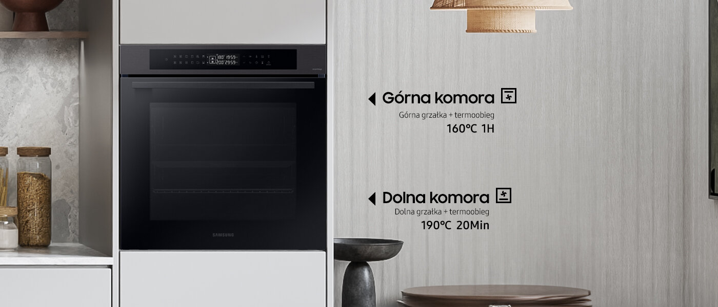 Dwie komory - Media Expert - Samsung piekarnik NV7B4220ZAB Dwie komory - Media Expert - Samsung piekarnik Dual Cook NV7B4220ZAB