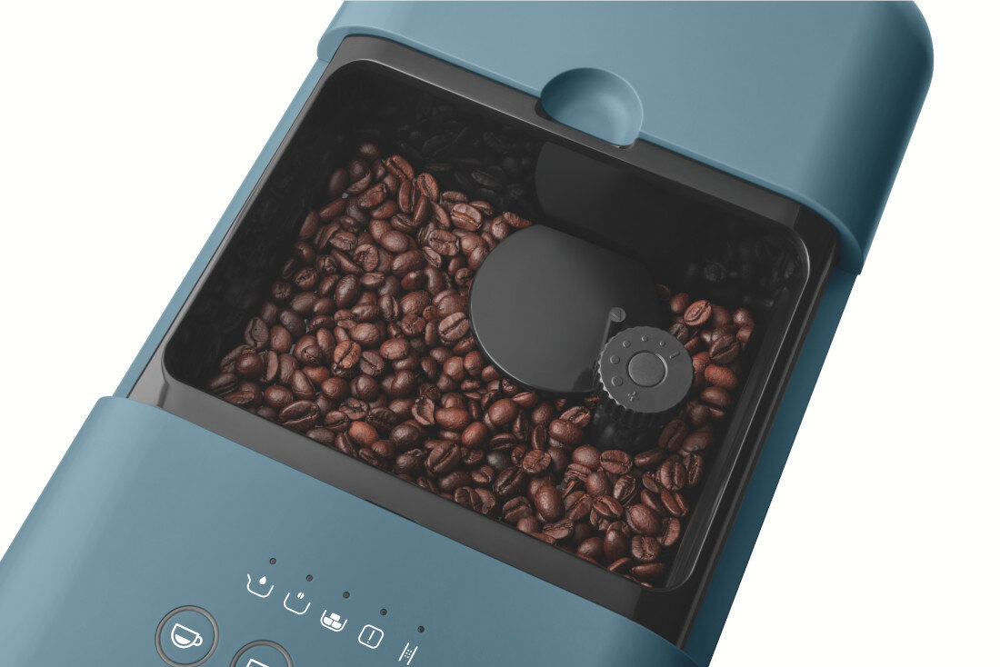 Ekspres SMEG BCC12SBMEU 18 cm szerokości Świeże mielenie ziaren Wbudowany młynek Regulacja stopnia mielenia dopasowanie intensywność smak preferencje upodobania