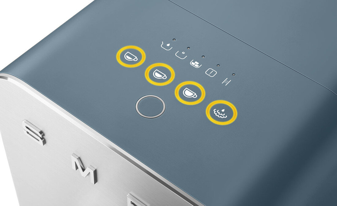 Ekspres SMEG BCC12SBMEU 18 cm szerokości Automatyka i oszczędność Inteligentne alarmy informacja  Funkcja automatycznego wyłączenia wygoda komfort