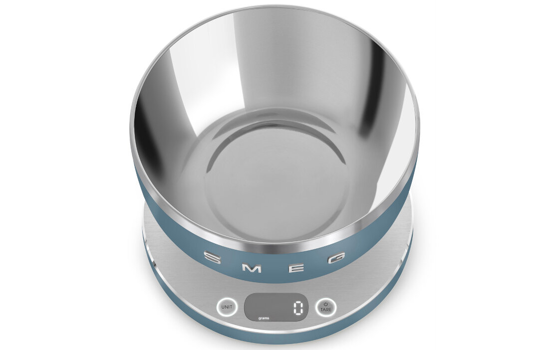 Waga kuchenna SMEG KSC01SBMWW Pełna kontrola porcji Funkcja tarowania zerowanie wagi składniki