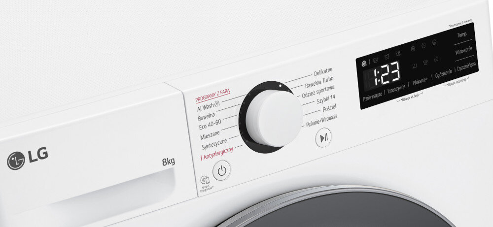 PRALKA LG F2W8S501W panel sterowanie elegancja widoczność